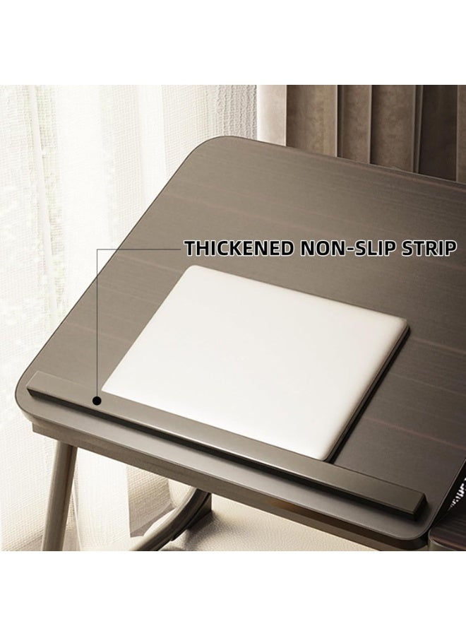 Bed Desk for Laptop, Foldable Laptop Table for Bed and Sofa, Bed Trays for Eating and Laptops with Cup Holder, 5 Levels of Adjustable Height（Black） - Image 5