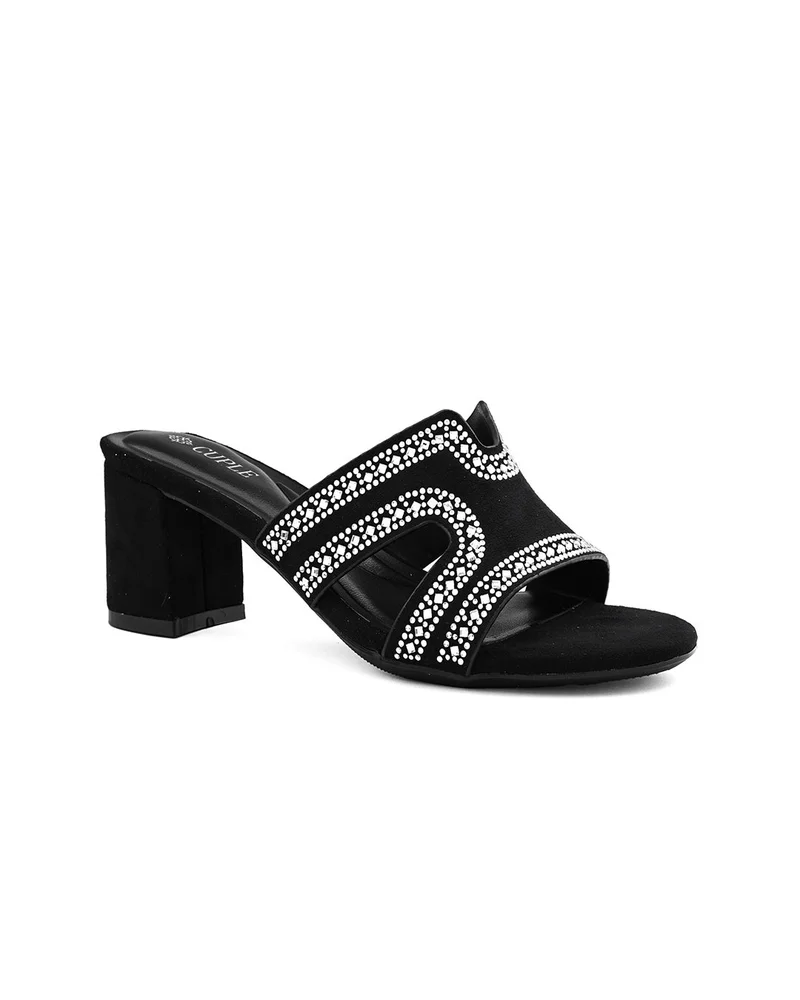 كابلي صندل كعب كلاسيكي نسائي سهل الارتداء ومزين بأناقة