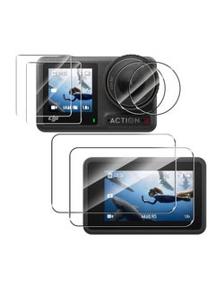 KASTWAVE Screen Protector Set for DJI Osmo Action 4 : 6-Pack Tempered Glass Film, Including 2 Screen Protectors, 2 Camera Lens Protectors, High Definition, Case Friendly  - Image 1