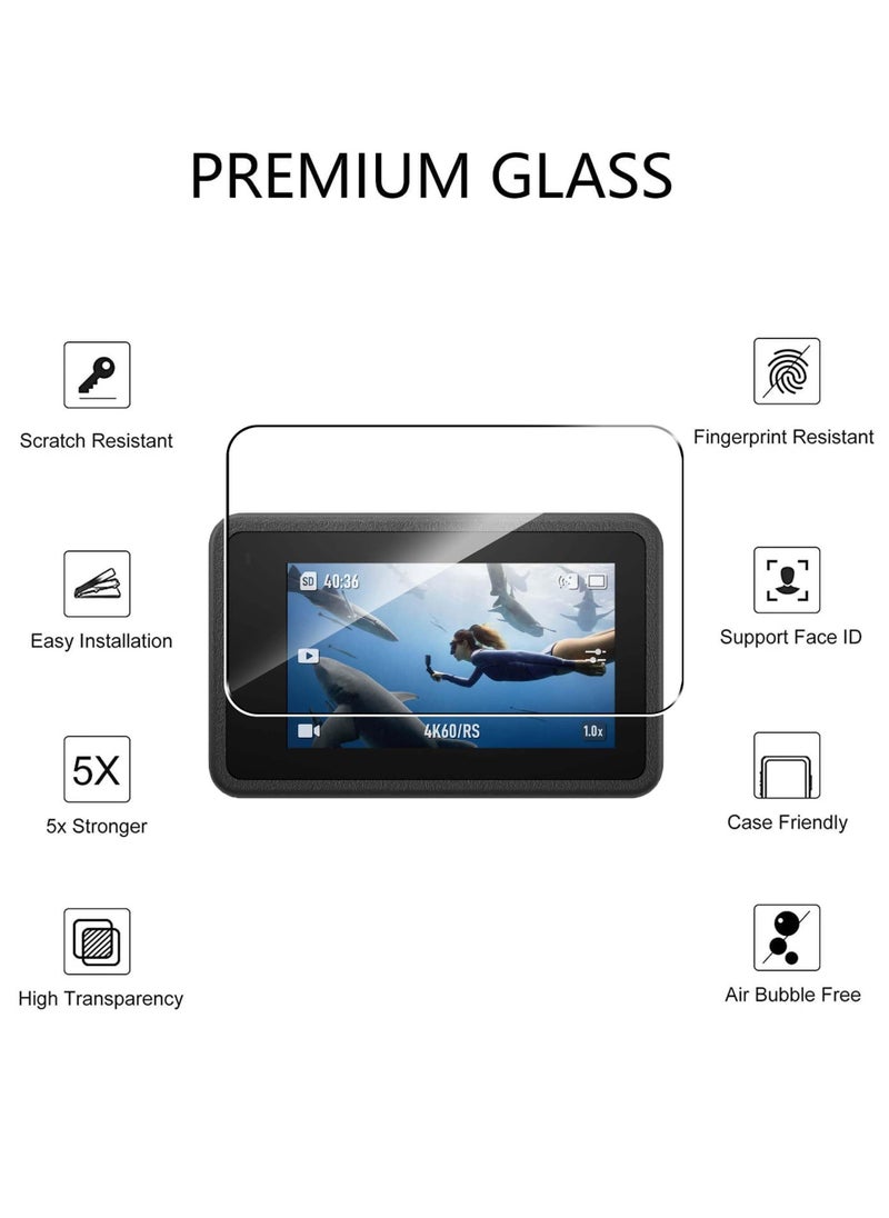 KASTWAVE - Screen Protector Set for DJI Osmo Action 4 : 6-Pack Tempered Glass Film, Including 2 Screen Protectors, 2 Camera Lens Protectors, High Definition, Case Friendly - Image 1