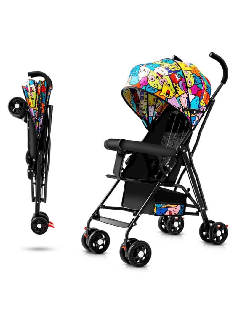 جورونب عربة أطفال خفيفة الوزن للسفر للأطفال الصغار والرضع، عربة أطفال صغيرة قابلة للطي وعربة أطفال بإطار من الفولاذ، ومنطقة مقعد كبيرة، وسلة تخزين للسفر والمزيد - Image 1