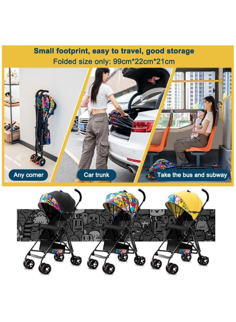 جورونب عربة أطفال خفيفة الوزن للسفر للأطفال الصغار والرضع، عربة أطفال صغيرة قابلة للطي وعربة أطفال بإطار من الفولاذ، ومنطقة مقعد كبيرة، وسلة تخزين للسفر والمزيد - Image 4