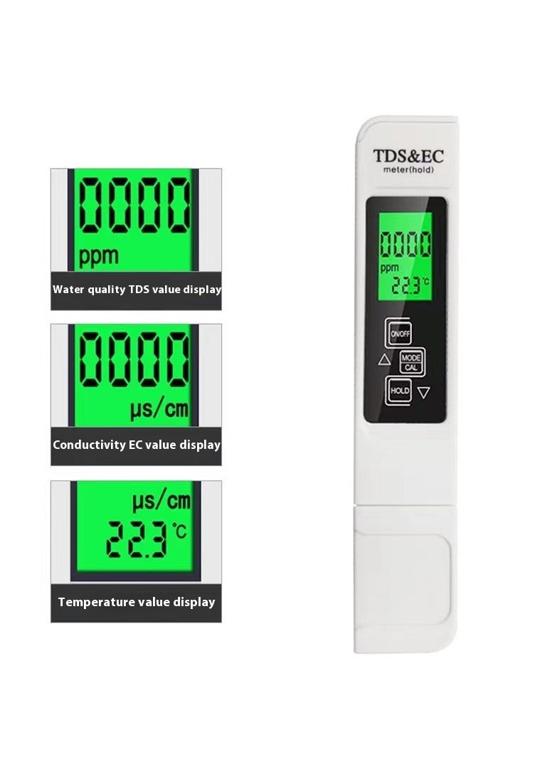 Generic Water Testing pH Meter White  3 in 1 TDS EC Tester Meter, Digital Water Quality Tester and Temperature Meter Tool for Drinking Water Aquariums Pool Spa  - Image 4
