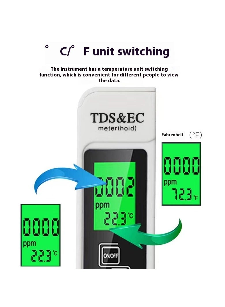 Generic Water Testing pH Meter White  3 in 1 TDS EC Tester Meter, Digital Water Quality Tester and Temperature Meter Tool for Drinking Water Aquariums Pool Spa  - Image 5