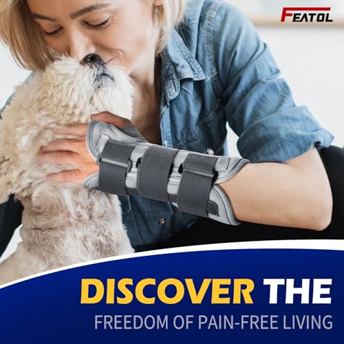 FEATOL دعامة معصم FEATOL لتخفيف ضغط العصب الرسغي للنساء والرجال، دعامة دعم النوم للمعصم، اليد اليسرى، متوسط/كبير، تخفيف الألم من التواء، التهاب المفاصل، التهاب الأوتار - Image 5