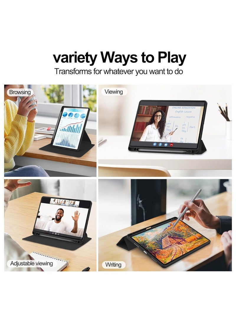 general Honor Pad X8a Case, Soft Leather Pen Holder Design Ultra-thin Smart Magnetic Back Panel, 360° Rotating Tri-Fold Bracket Honor Pad X8a - Image 4