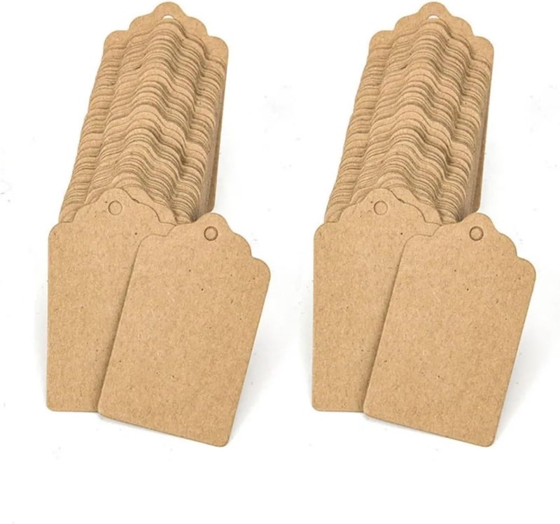 Gift Tags 800 Kraft Paper Hang Tags with Strings, Suitable for Use As Clothing Hang Tags. for Bracelet Ring Clothing Display(Brown) - Image 5