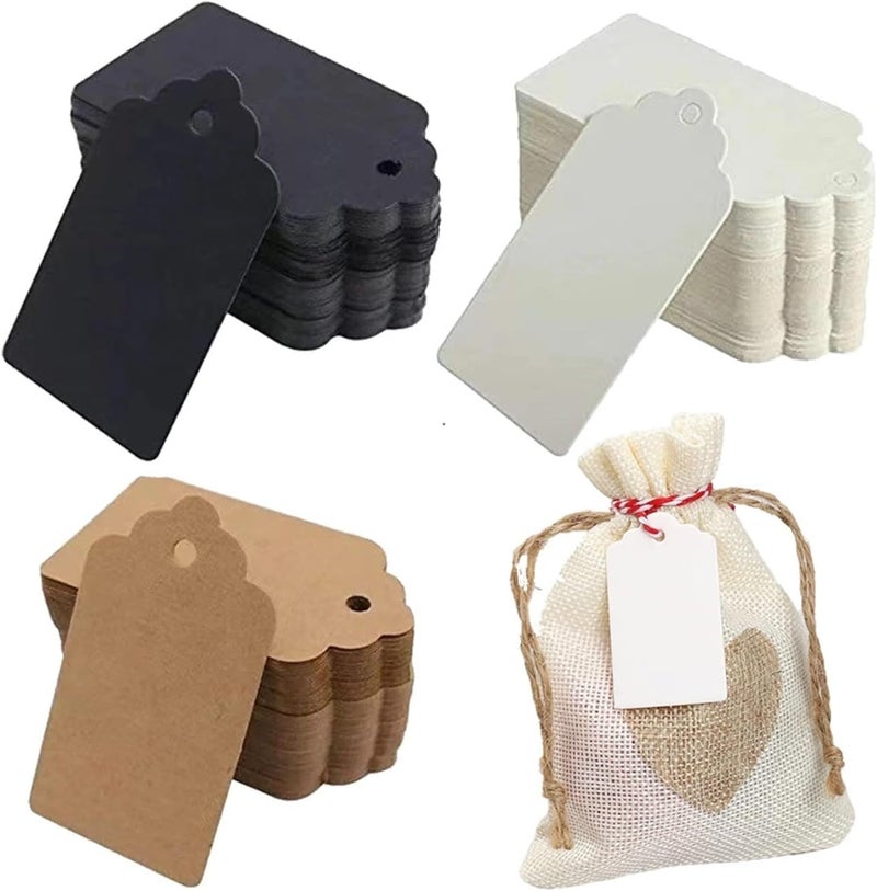 Gift Tags 800 Kraft Paper Hang Tags with Strings, Suitable for Use As Clothing Hang Tags. for Bracelet Ring Clothing Display(Brown) - Image 2