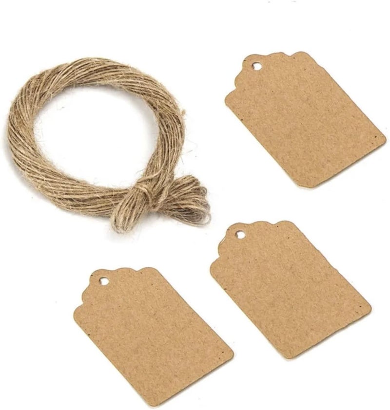 Gift Tags 800 Kraft Paper Hang Tags with Strings, Suitable for Use As Clothing Hang Tags. for Bracelet Ring Clothing Display(Brown) - Image 3