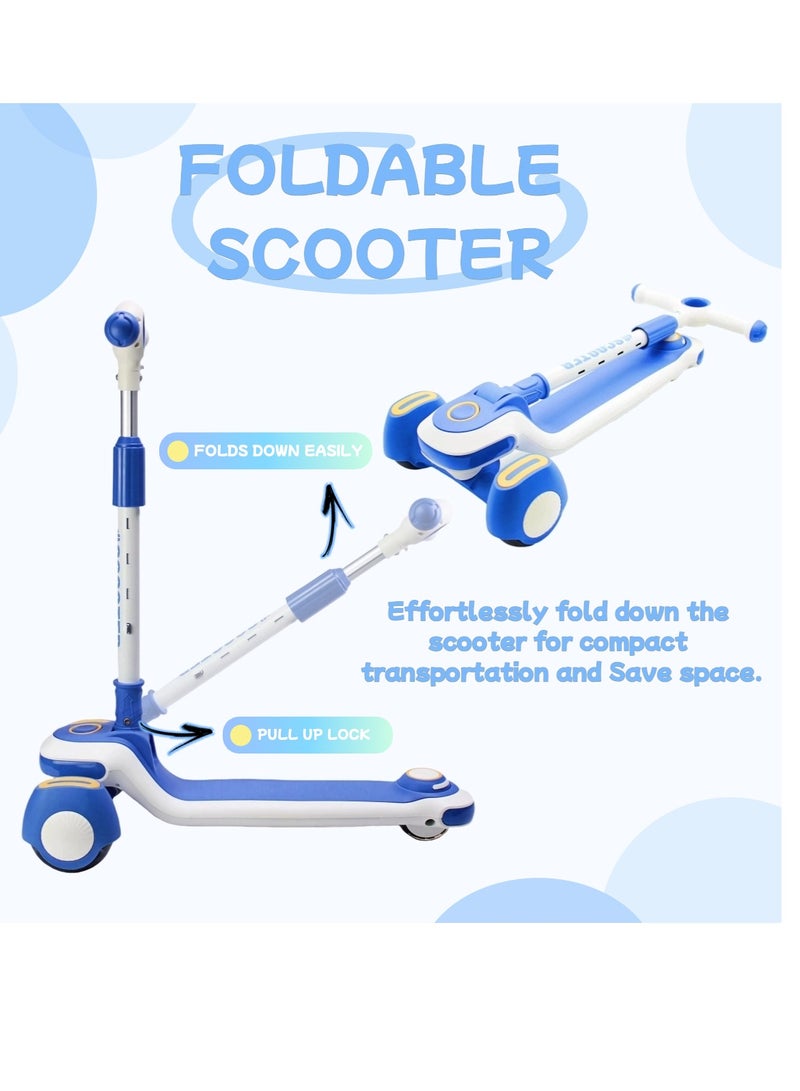 إيزي فيتشور سكوتر ركل للأطفال من إيزي فيوتشر: تصميم قابل للطي، مقبض قابل لضبط الارتفاع، عجلات LED، فرامل خلفية وموسيقى للأعمار من 3 إلى 8 سنوات - Image 2