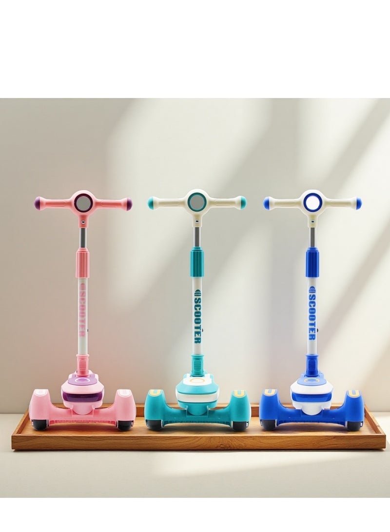 إيزي فيتشور سكوتر ركل للأطفال من إيزي فيوتشر: تصميم قابل للطي، مقبض قابل لضبط الارتفاع، عجلات LED، فرامل خلفية وموسيقى للأعمار من 3 إلى 8 سنوات - Image 5