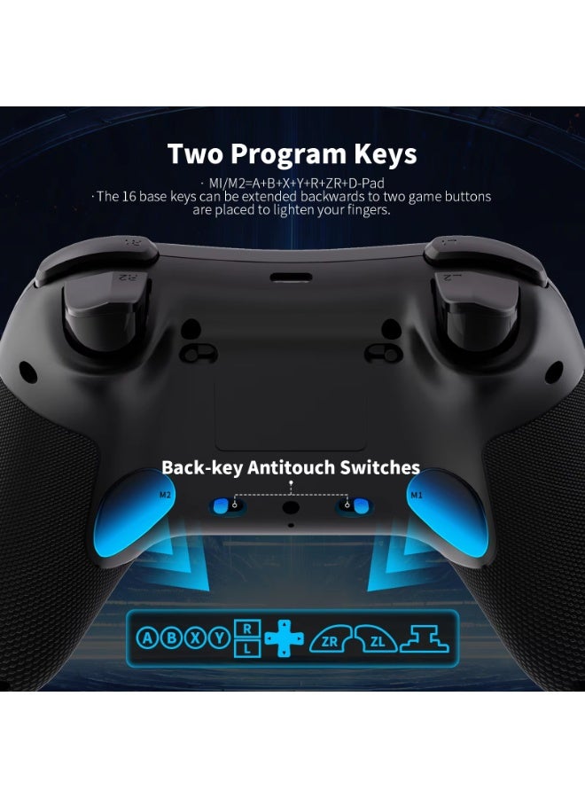 ايس جامر وحدة تحكم لاسلكية بلوتوث AceGamer Aurora 2.4G لأجهزة الكمبيوتر/Steam/Switch، مزودة بعصا تحكم Hall وإضاءة RGB (أسود) - Image 2