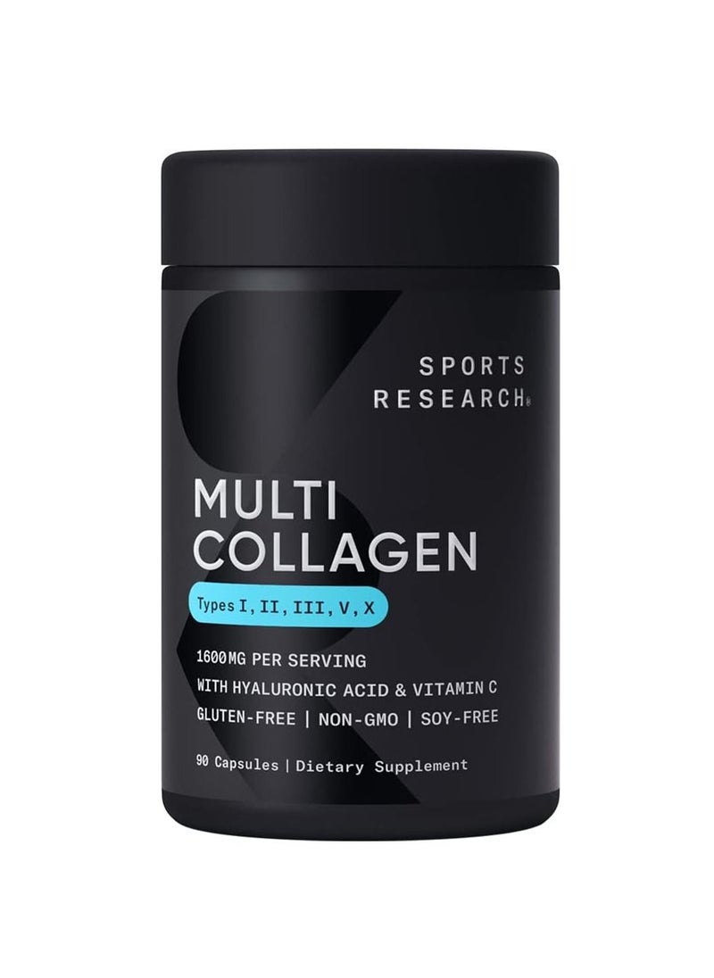 SPORTS RESEARCH - Multi Collagen Complex 1600 mg Per Serving 90 Capsules - Image 1