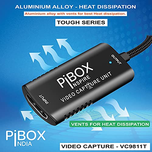 pibox India Video Capture Card, PiBOX India Braided Tough, 4K HDMI to USB 3.0 Game Capture Device Aluminium Windows Android Mac,HD 1080P Audio Video Card Live Streaming Gaming, Teaching Live Broadcasting - Image 4
