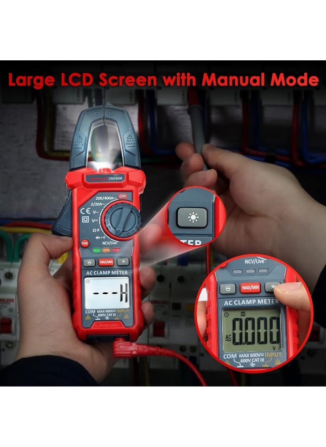 AstroAI AstroAI Digital Clamp Meter Multimeter 2000 Counts Amp Voltage Tester Auto-ranging with AC/DC Voltage, AC Current, Resistance, Capacitance, Continuity, Live Wire Test, Non-Contact Voltage Detection  - Image 4
