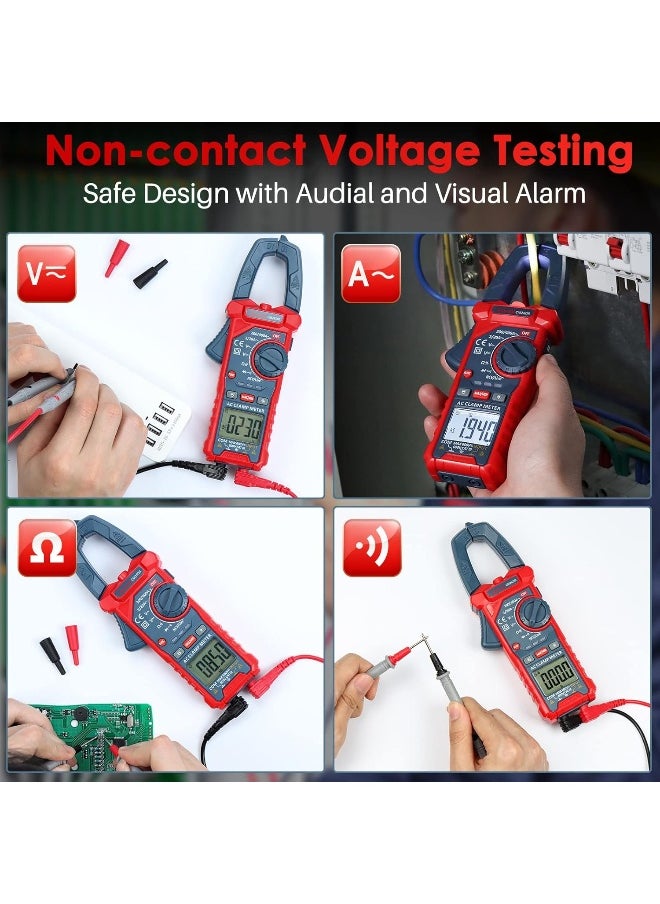 AstroAI AstroAI Digital Clamp Meter Multimeter 2000 Counts Amp Voltage Tester Auto-ranging with AC/DC Voltage, AC Current, Resistance, Capacitance, Continuity, Live Wire Test, Non-Contact Voltage Detection  - Image 5