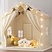 EagleStone 2in1 Kids TentLarge Play Tent with Padded Mat and LightsKids Playhouse with 2 Doors 4 Windows2 Large Side PocketsIndoor Outdoor Kid Play Tent for Toddlers53 x40 x 51 - Image 3