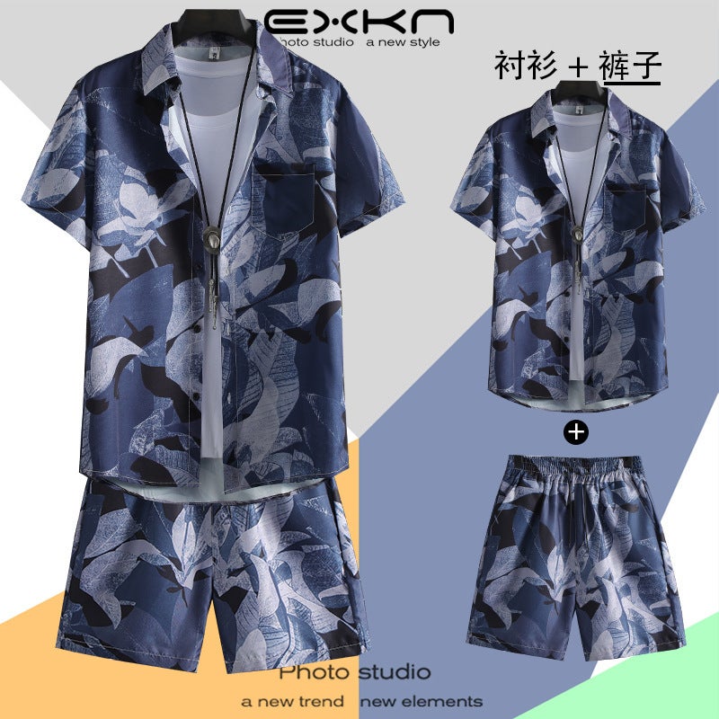 Hainan Island Clothes Beach Shirt Men'S Suit Sanya Travel Hawaii Plus Size Flower Shirt Men'S Printed Pants - Image 4