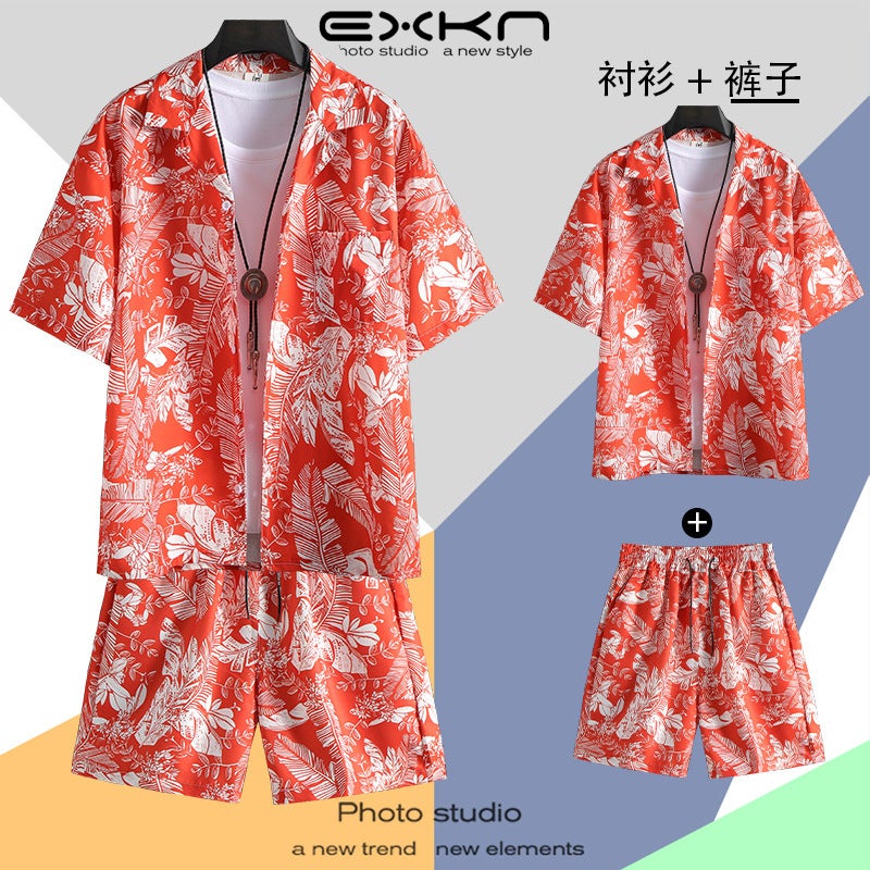 Hainan Island Clothes Beach Shirt Men'S Suit Sanya Travel Hawaii Plus Size Flower Shirt Men'S Printed Pants - Image 5