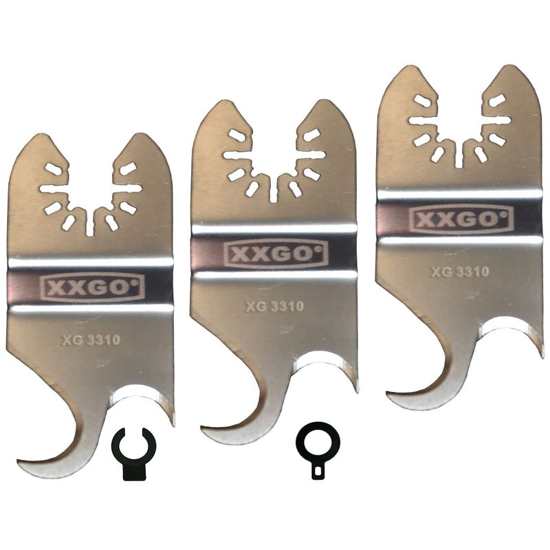XXGO 3 Pcs Multi Tool Saw Blades Oscillating Multi Tool Knife Blade for Cutting Roofing Asphalt Shingles PVC Floor Carpet Cardboard Fit Milwukee Rockwell Bosch Dremel Ryobi Ridgid XG3310 - Image 1