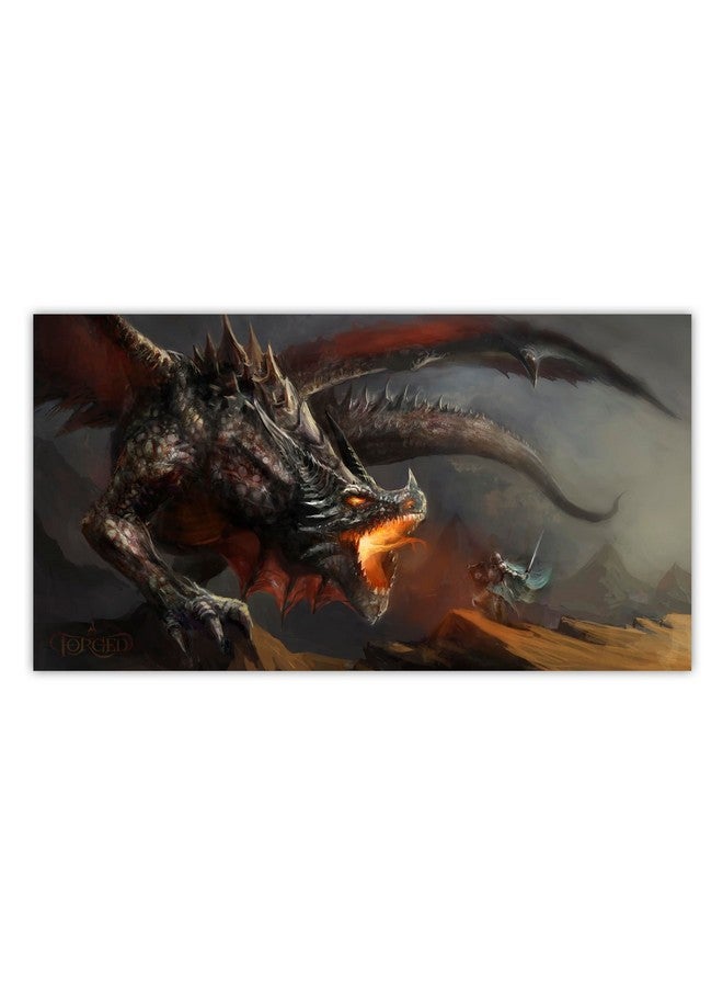 Forged Dice Co. Dice Tray 14" - Reversible Dice Rolling Mat - Compatible with Board Games and Tabletop RPGs Like Dungeons and Dragons Pathfinder Roleplaying Games - Dragon Battle - Image 4