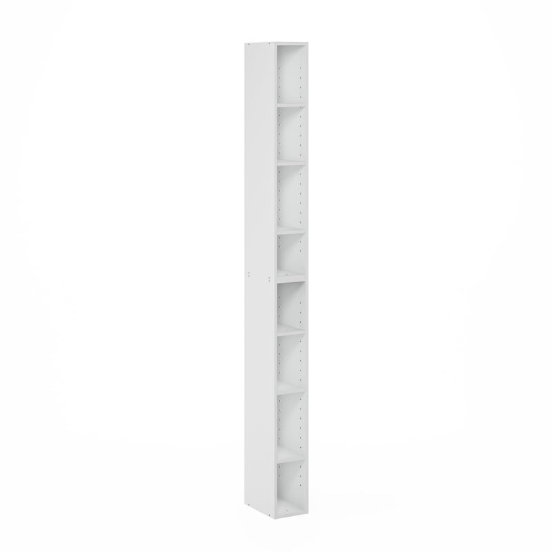 Furinno Fulda Book Shelf, 8-Tier Bookshelf, Bookcase with Space Saving Storage Shelf, 9.2 x 5.9 x 70.9, for Living Room, Bedroom, Home Office, for Living Room, Bedroom, Home Office, White - Image 5