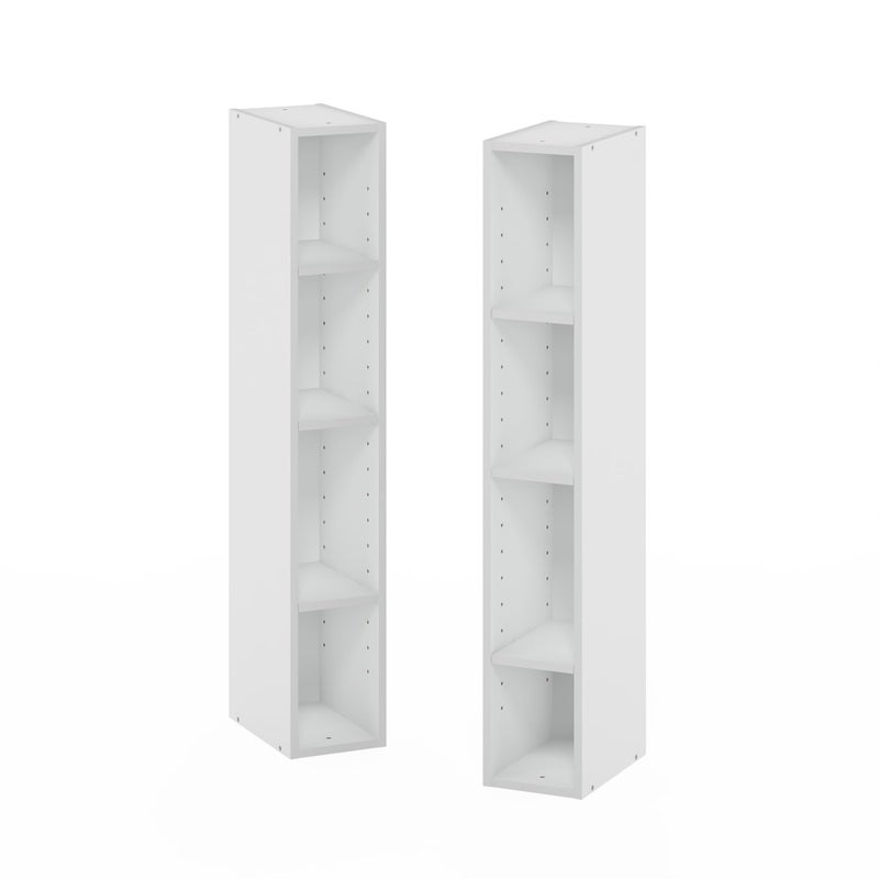 Furinno Fulda Book Shelf, 8-Tier Bookshelf, Bookcase with Space Saving Storage Shelf, 9.2 x 5.9 x 70.9, for Living Room, Bedroom, Home Office, for Living Room, Bedroom, Home Office, White - Image 4