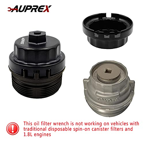 AUPREX Aluminum Oil Filter Wrench for Toyota Camry, Lexus, Tundra, 4Runner, Highlander, RAV4 and More, 64mm 14 Flutes, Black - Image 4