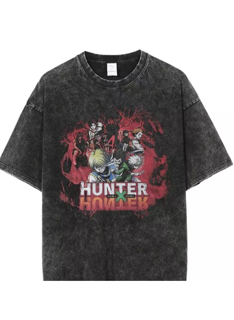 Generic - New Anime Printed T-shirt Short Sleeves 220g Cotton Men Womens Top Dull Black Crew Neck Anime Shirt 10 - Image 1
