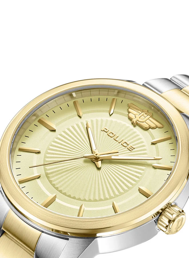 POLICE Raho 44mm Men's Analog Watch with Two-tone Stainless Steel Bracelet