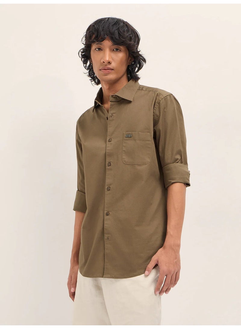 THE BEAR HOUSE Men’s Long Sleeve Shirt – Classic, Comfortable and Stylish Essential for Work, Travel or Casual Outings - Image 1