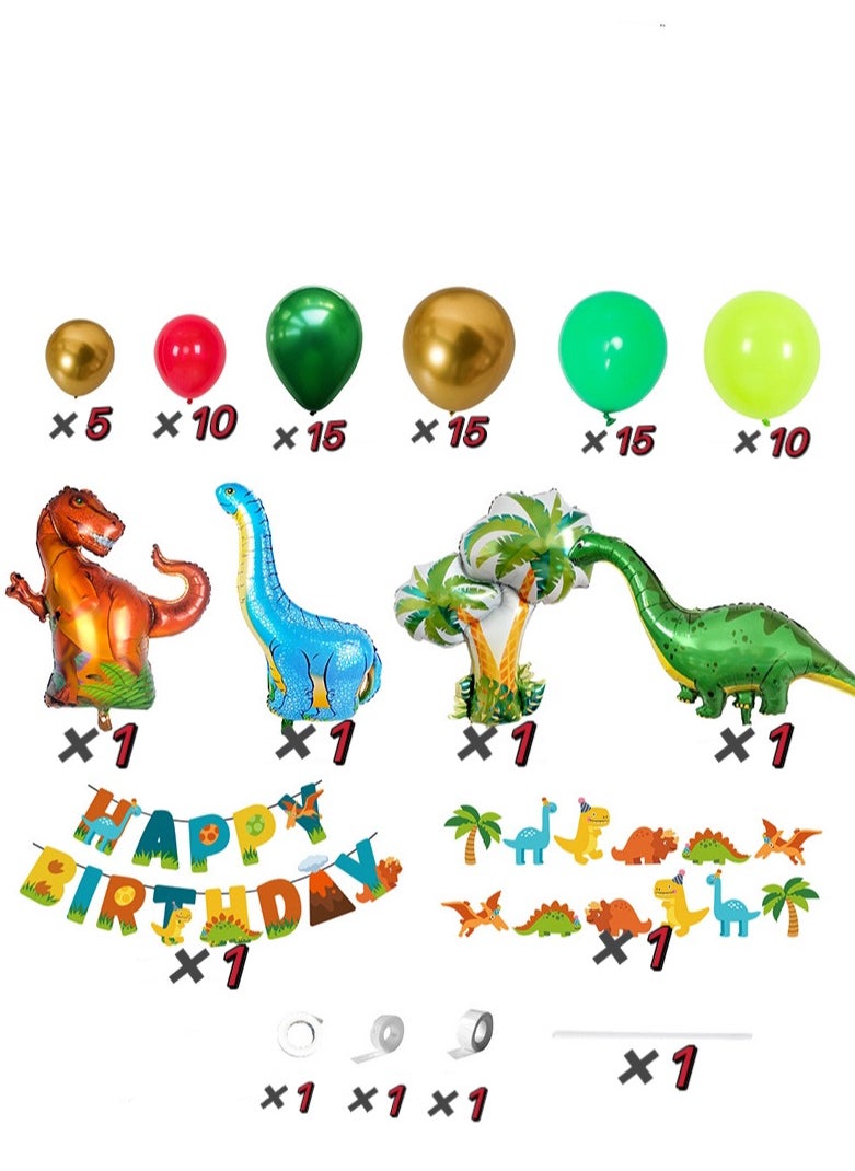 xppier 80 PCS Dinosaur Birthday Party Decorations Including Dinosaur Balloons for Dinosaur Themed Kids Party Celebrations  - Image 4