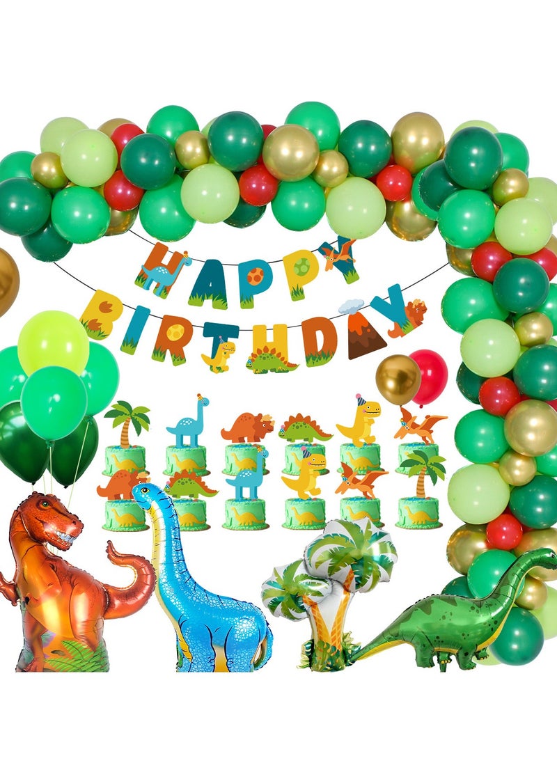 xppier 80 PCS Dinosaur Birthday Party Decorations Including Dinosaur Balloons for Dinosaur Themed Kids Party Celebrations  - Image 1