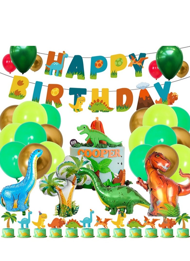 xppier 80 PCS Dinosaur Birthday Party Decorations Including Dinosaur Balloons for Dinosaur Themed Kids Party Celebrations  - Image 3