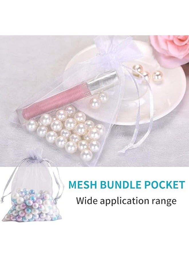 50 - الأورجانزا أكياس ، أكياس الهدايا مع سحب الحبل ، أبيض شفاف أكياس الهدايا ، وأكياس المجوهرات سحب الحبل ، هدايا الزفاف ، وأكياس الحلوى ، 10 سم × 15 سم - Image 4