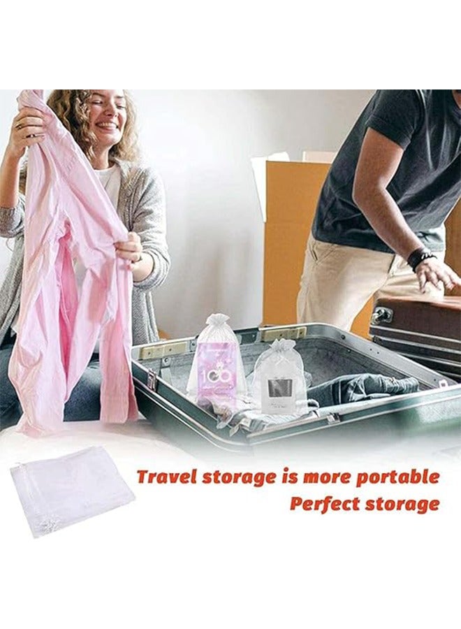 50 - الأورجانزا أكياس ، أكياس الهدايا مع سحب الحبل ، أبيض شفاف أكياس الهدايا ، وأكياس المجوهرات سحب الحبل ، هدايا الزفاف ، وأكياس الحلوى ، 10 سم × 15 سم - Image 5