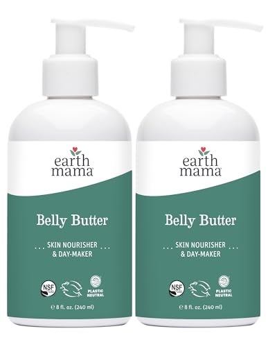 Earth Mama Earth Mama Belly Butter Maternity Moisturizer for Dry Skin Lotion for Pregnancy and Postpartum Recovery Self Care Body Cream with Aloe Fragrance Free 8Fluid Ounce 2Pack
