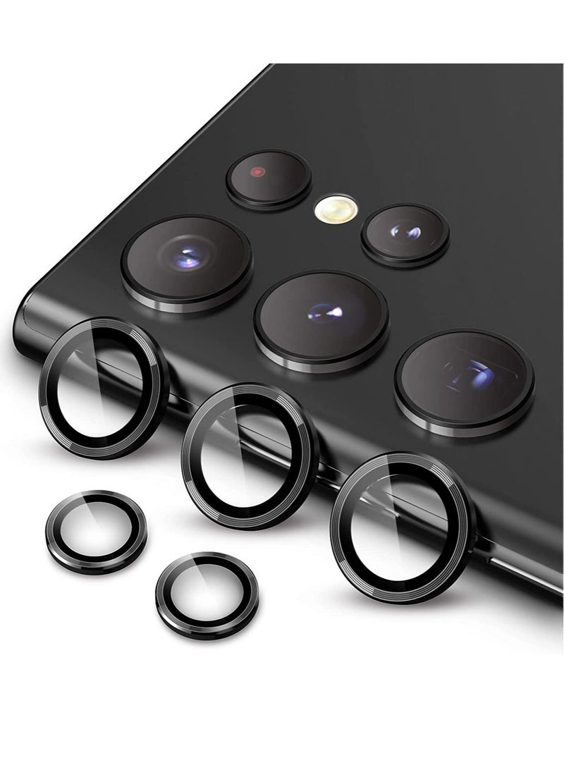 Camera Lens Protector for Samsung Galaxy S23 5G 6.1-Inch / S23 Plus 5G 6.6-Inch, 9H Tempered Glass Metal Individual Ring Cover, Easy Installation Tray, HD Clear, Set of 3 - Image 1