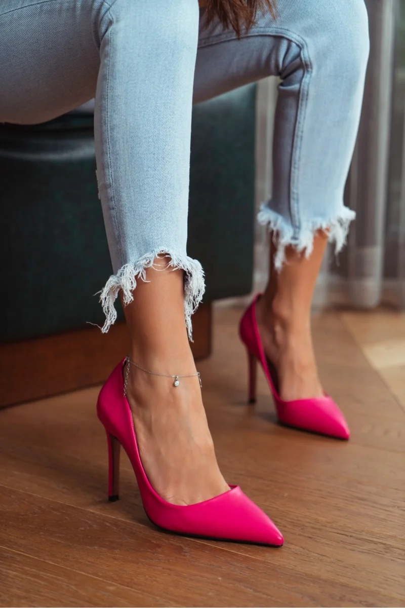 Nişantaşı Shoes Vanessa Fuchsia Matte Pointed Toe Women's Stiletto