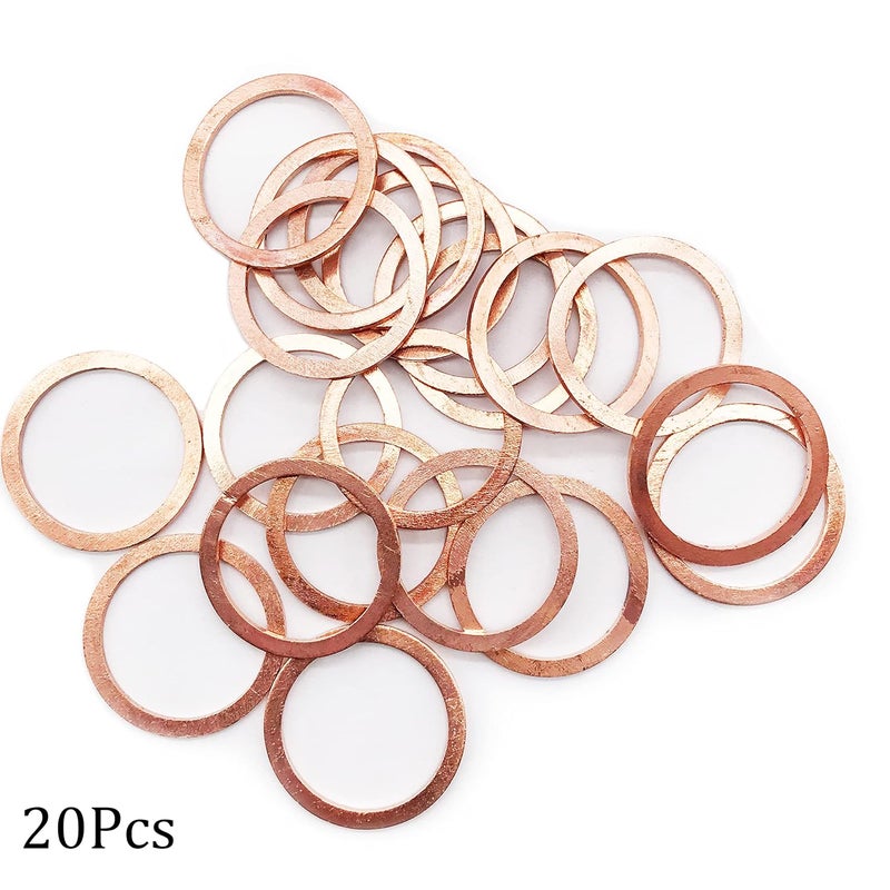 NACX M24 Flat Washer Copper Sealing Ring, 24mm ID 30mm OD 1.5mm Thickness Metric Sealing Gasket, 20 Pieces - Image 2