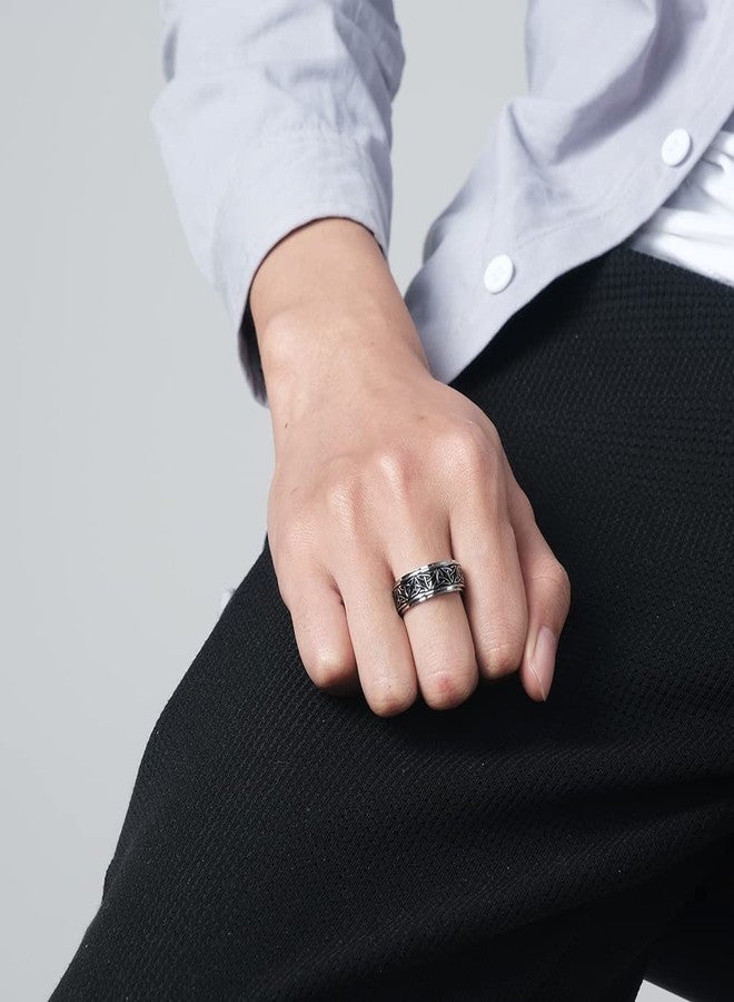 SINLEO Stainless Steel Anxiety Ring Celtic Knot Spinner Ring for Men Women Fidget Rings Stress Relieving Tool Jewelry for Anxiety Silver Size 10 - Image 4
