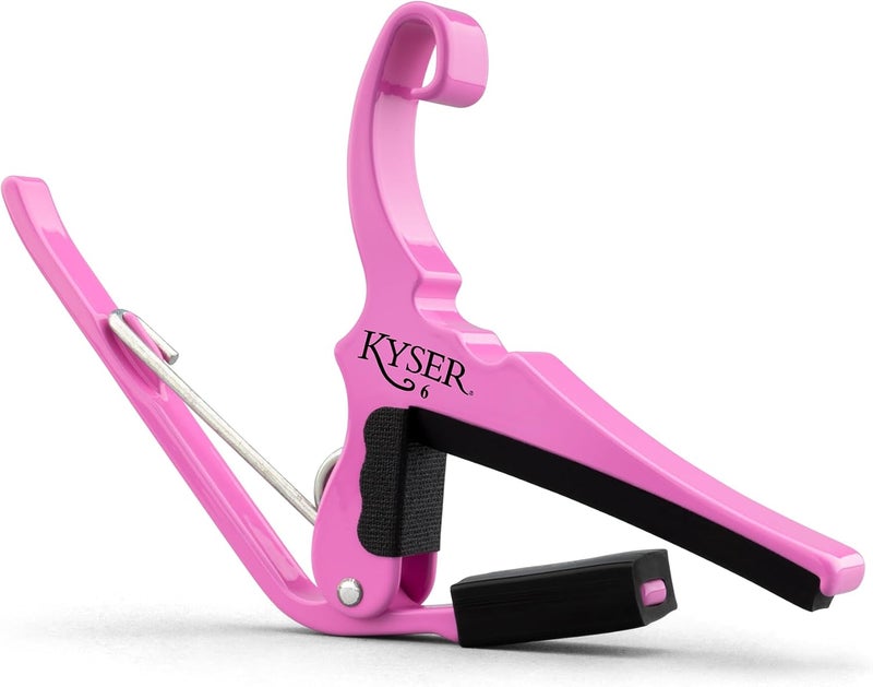 Kyser Musical Products Quick-Change Guitar Capo, KG6PRA, Pink Revival - For 6-String Acoustic Guitars, Made in USA, Quality, Strong, Lightweight, Quick & Easy Key Changes, Innovative, Perfect Fit - Image 1