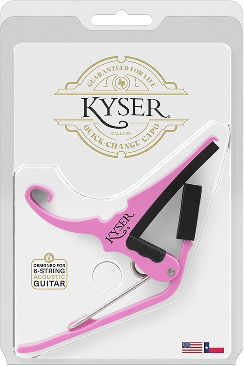 Kyser Musical Products Quick-Change Guitar Capo, KG6PRA, Pink Revival - For 6-String Acoustic Guitars, Made in USA, Quality, Strong, Lightweight, Quick & Easy Key Changes, Innovative, Perfect Fit - Image 5