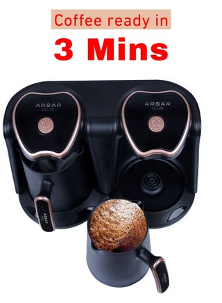 DOUBLE Automatic Turkish Coffee Maker Machine 1 to 8 Cups , 1200W Hıgh Power , Gold Color - view 3