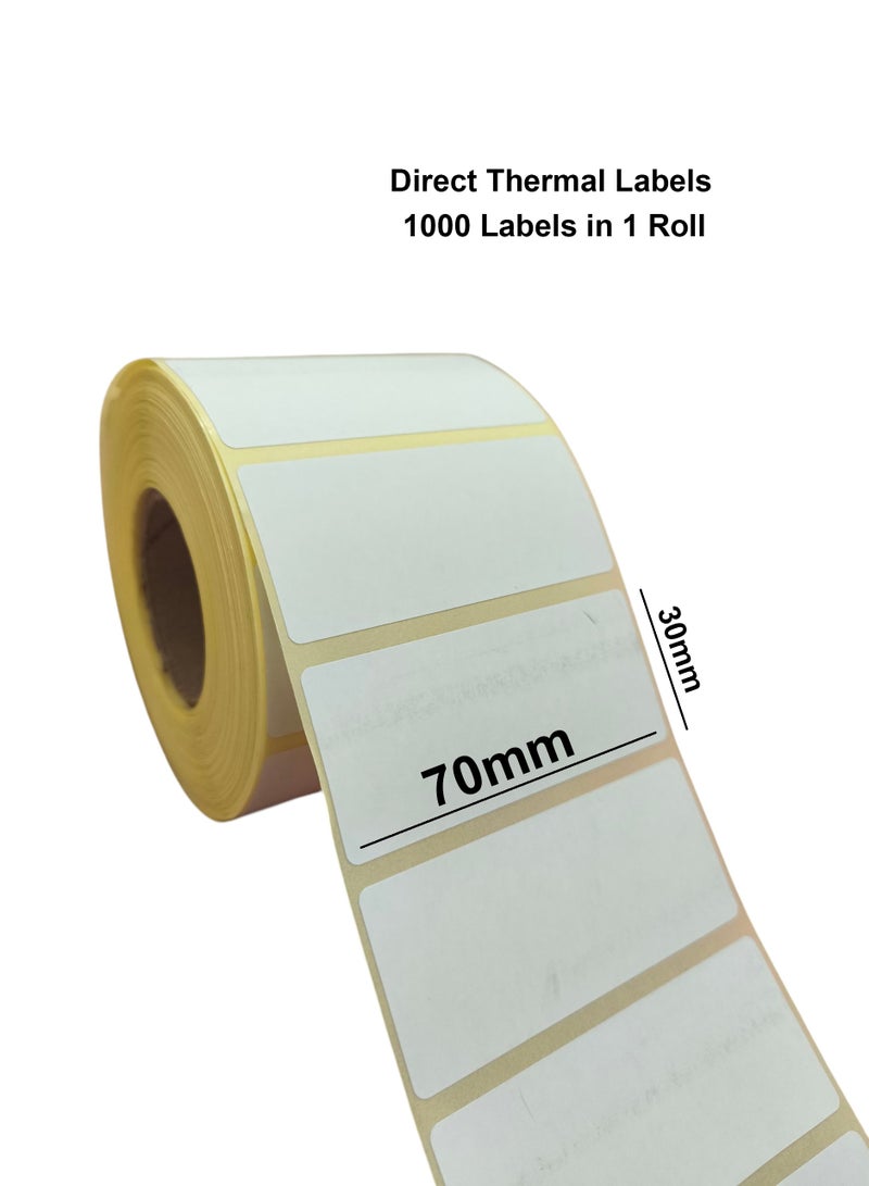 ملصقات حرارية 70 مم × 30 مم للطابعات الحرارية