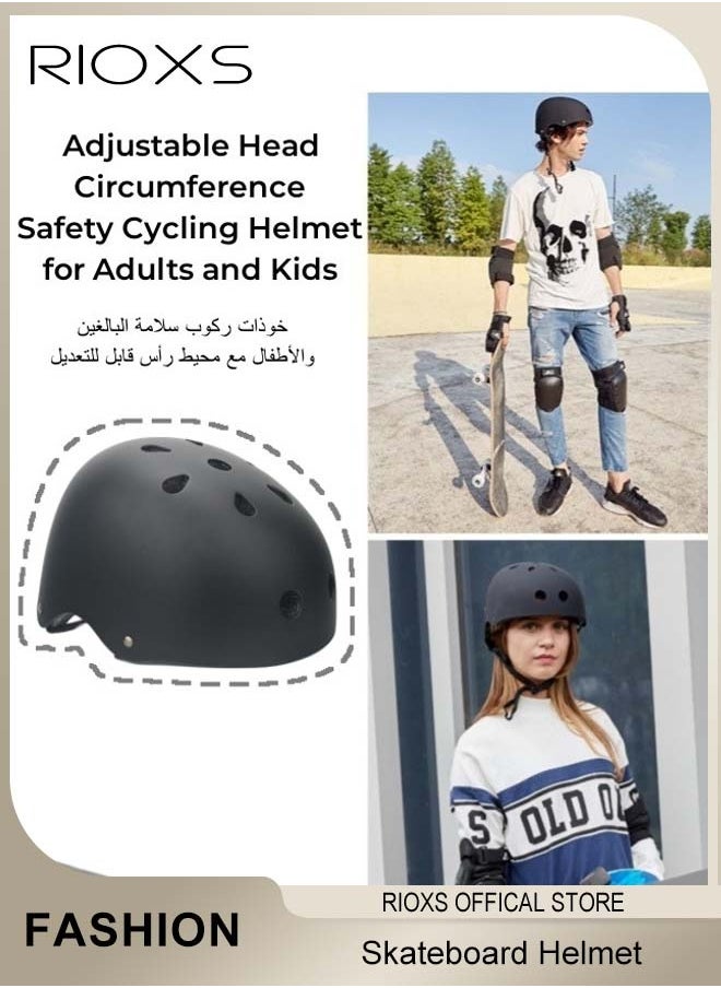 RIOXS - Skateboard Helmet for Adults and Kids Cycling Accessories Adjustable Head Circumference Safety Helmet Suitable for Bicycles Skateboards and Scooters - Image 1