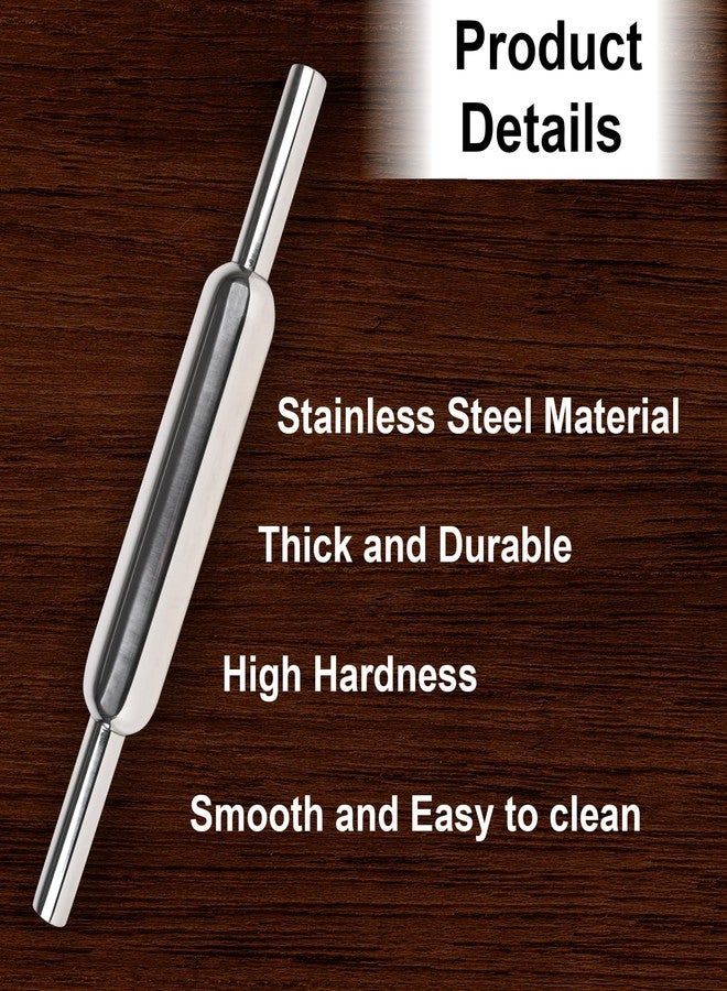 Rollyware Premium 100% Stainless Steel Smooth Rolling Pin/Belan for Baking, Doughs, Breads, Chapati -Slim, Non Stick, Lightweight with Better Grip & Easy to Wash - Image 5