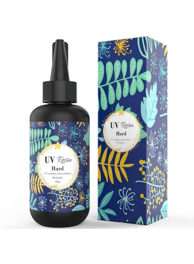 صمغ راتنج صلب كريستالي شفاف، راتنج إيبوكسي معالج بالأشعة فوق البنفسجية لصناعة المجوهرات بنفسك، ديكور الحرف اليدوية، راتنج شفاف يتم تنشيطه بضوء الشمس لقولب الراتنج والصب والطلاء، 100 جم - Image 1