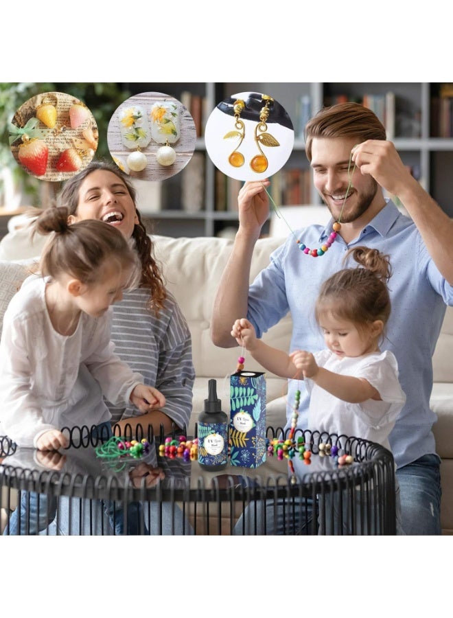 صمغ راتنج صلب كريستالي شفاف، راتنج إيبوكسي معالج بالأشعة فوق البنفسجية لصناعة المجوهرات بنفسك، ديكور الحرف اليدوية، راتنج شفاف يتم تنشيطه بضوء الشمس لقولب الراتنج والصب والطلاء، 100 جم - Image 4