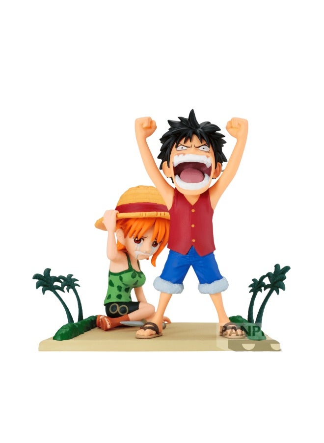 Banpresto ONE PIECE WORLD COLLECTABLE FIGURE LOG STORIES-MONKEY.D.LUFFY & NAMI- Figure By Banpresto 